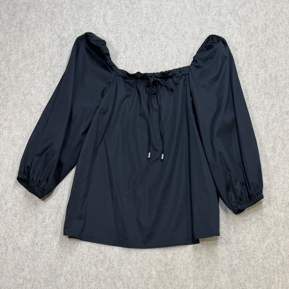 Elizabeth and James Peasant Blouse Womens S Black Regencycore Romantic Office